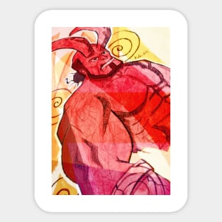 Art of hellboy painting comic Sticker